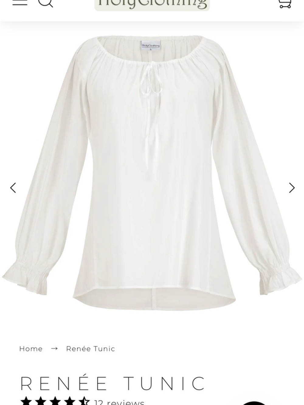 Holy Clothing Boho Peasant Blouse - White- NEW WITH TAGS